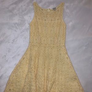 light yellow pattern dress
